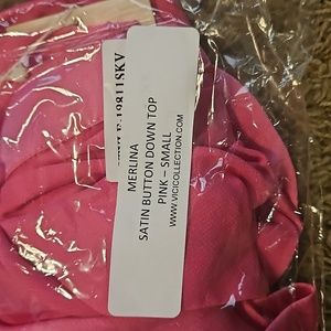 Satin Pink Button Down